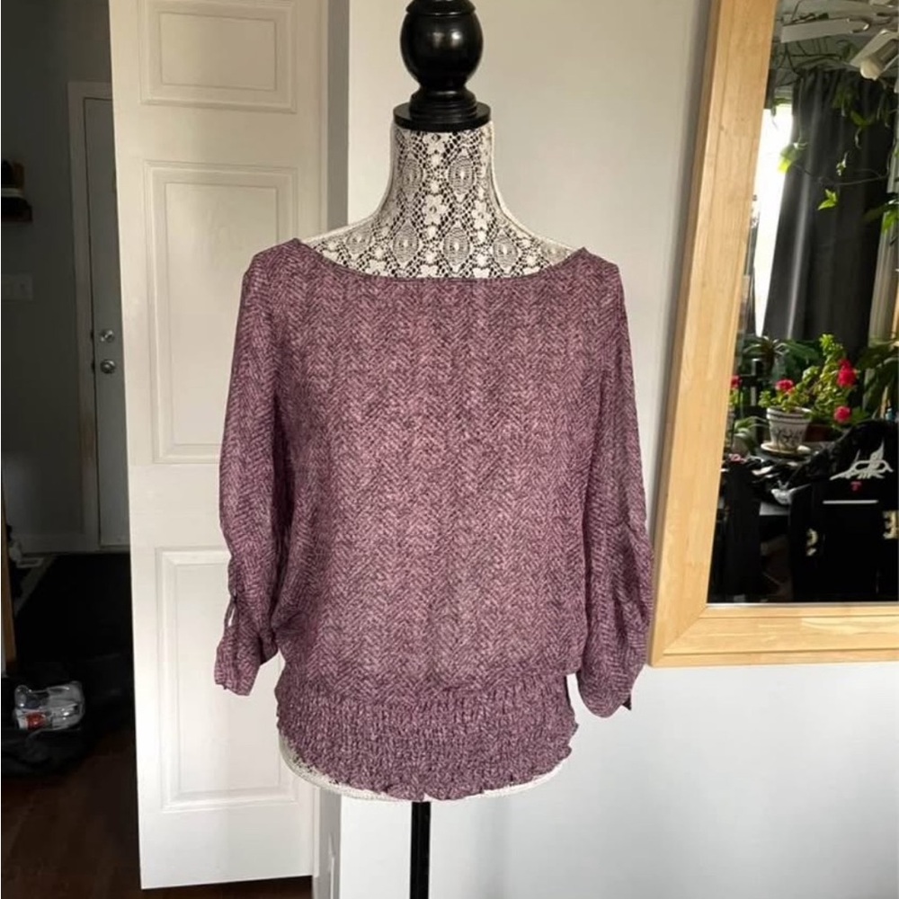 New Michael Kors Boat Neck Sheer Blouse Shirt Top. Medium.
